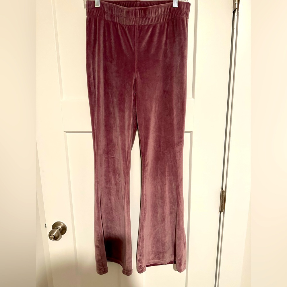 Avia velour lounge pants, mauve. Size Small